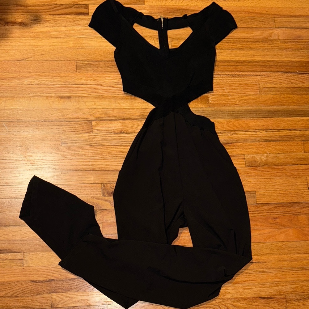 Elegant Bebe Black Jumpsuit